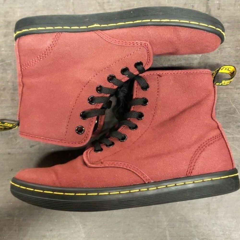 Dr. Martens Shoreditch Canvas Boots in Cherry Red - Size 6 - Picture 6 of 8